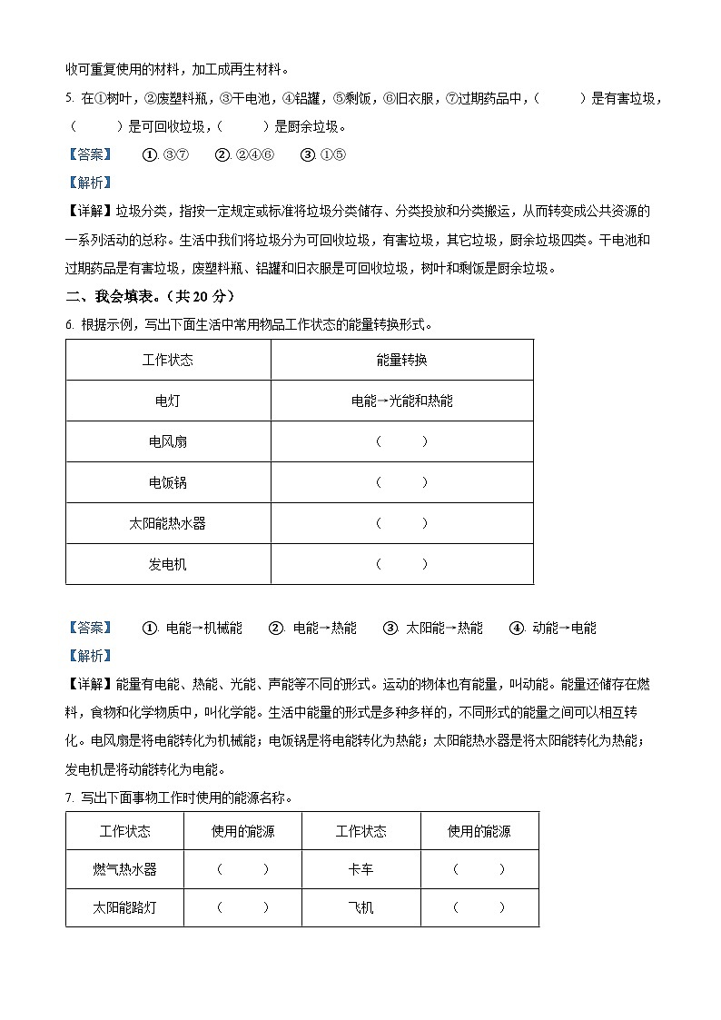 【小升初真题卷】2021-2022学年江苏省兴化市大垛中心校苏教版六年级下册综合学业水平检测科学试卷（原卷版+解析版）02