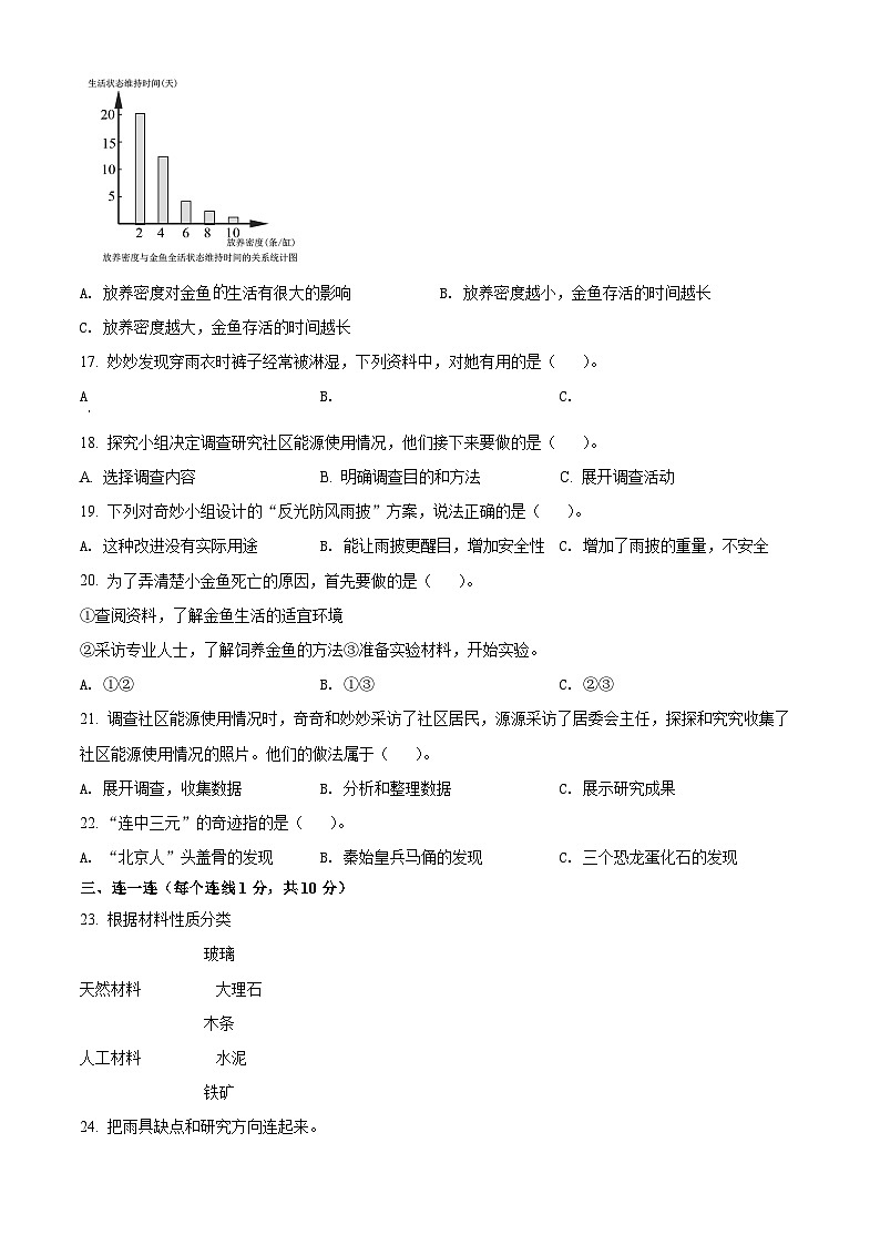【小升初真题卷】2020-2021学年河南省济源市大象版六年级下册期末质量调研科学试卷（原卷版+解析版）02
