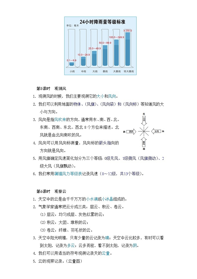专题3   天气—2023小升初教科版科学三年级上册专项复习03