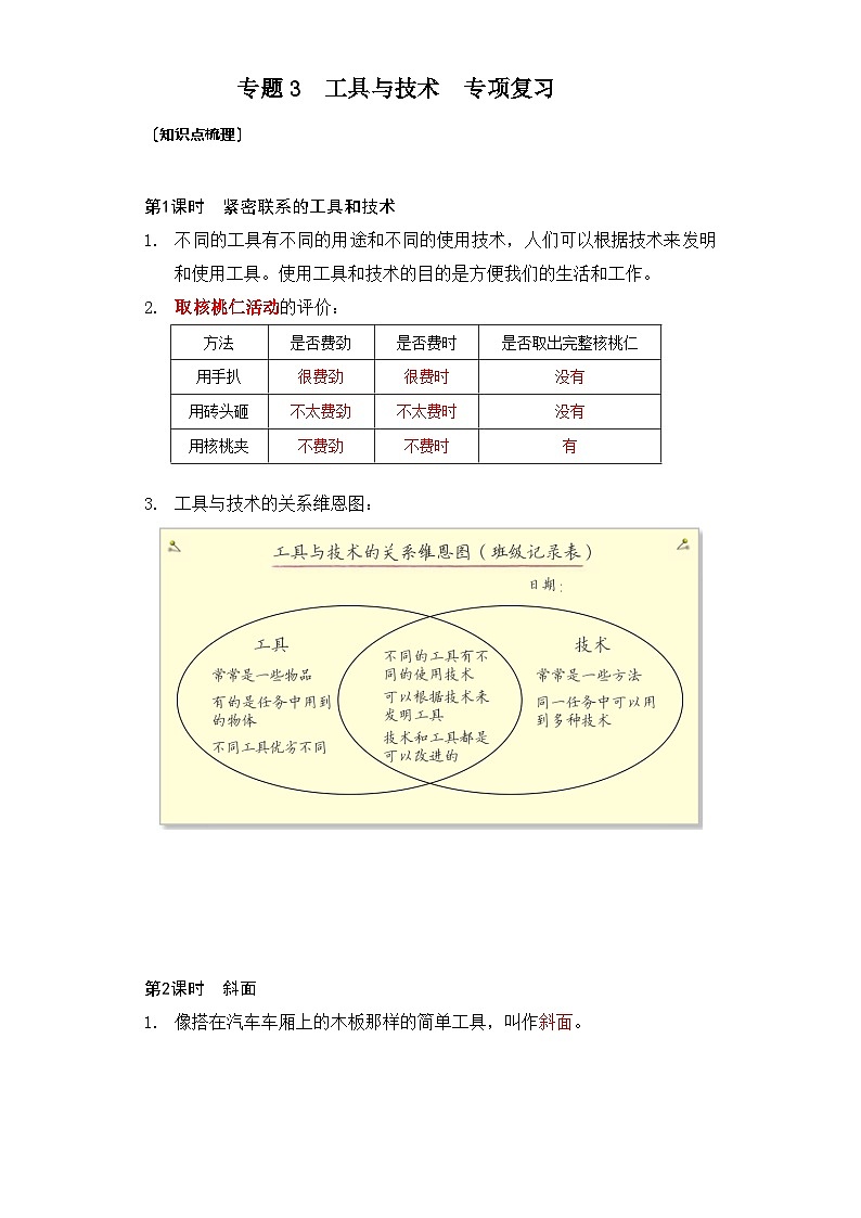 专题3 工具与技术——2023年小升初科学教科版专题复习六年级上册第1页