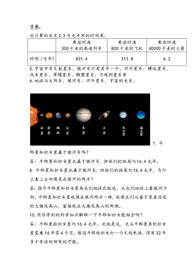 专题12 浩瀚宇宙——2023年小升初科学青岛版专题复习知识点讲解+巩固练习（含答案）03