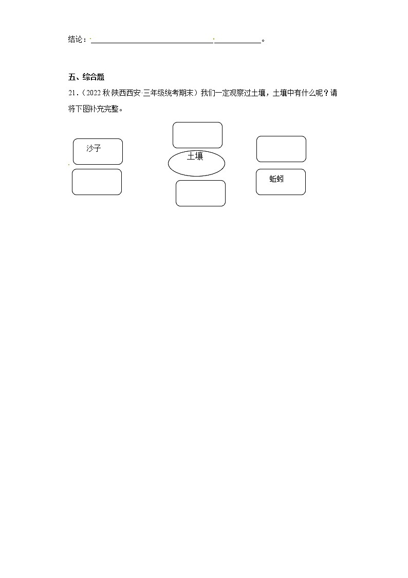 4 土壤的成分 真题练习-三年级上册科学 苏教版03