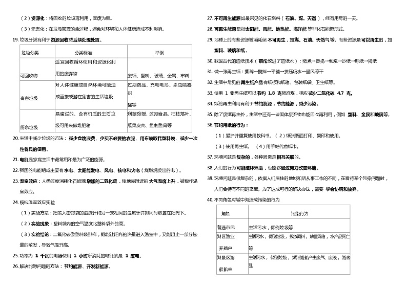 教科版小学科学五年级下册第三单元 知识梳理与单元检测卷（含答案）第2页