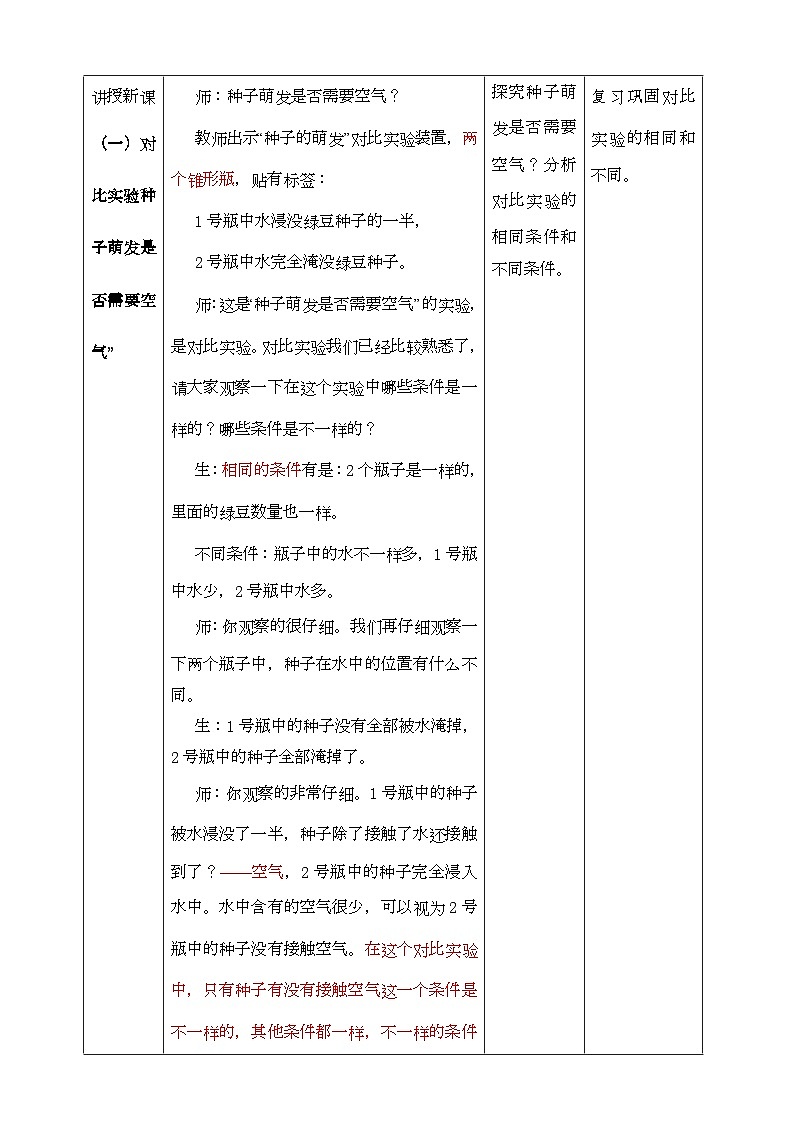 大象版科学四下 1.1我们的豆苗 教学设计02