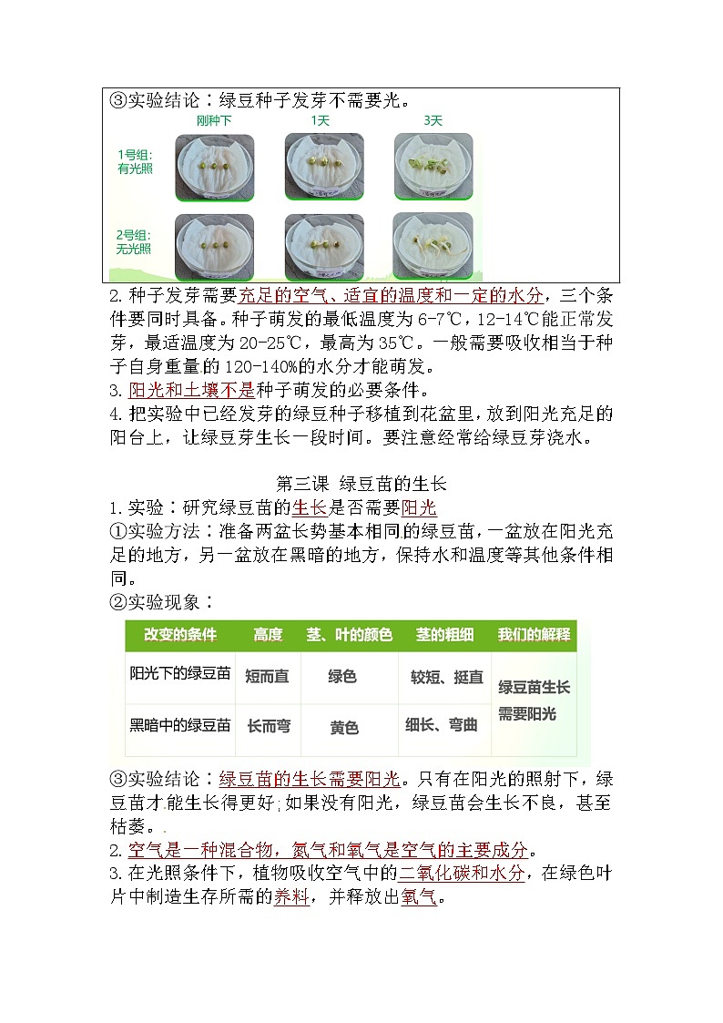 【期末复习】第一单元《生物与环境》知识点总结——教科版五年级下册科学单元知识点总结03