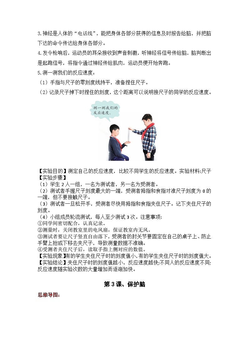 【期末复习】第一单元 心和脑——五年级下册科学单元知识点总结（青岛版）03
