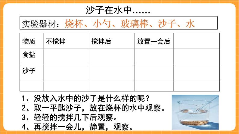 《1.水能溶解一些物质》第一课时 教案+课件05