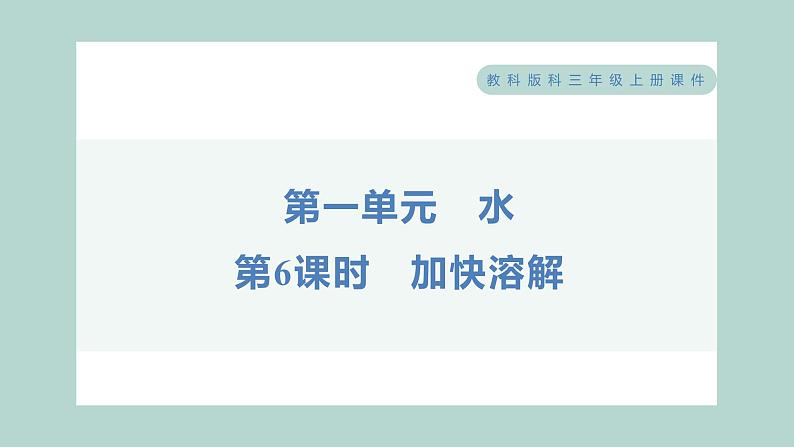 1.6 加快溶解 习题课件 三年级上册科学教科版01