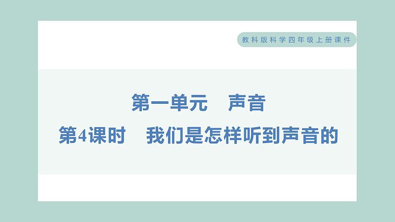 1.4 我们是怎样听到声音的习题课件 四年级上册科学教科版01