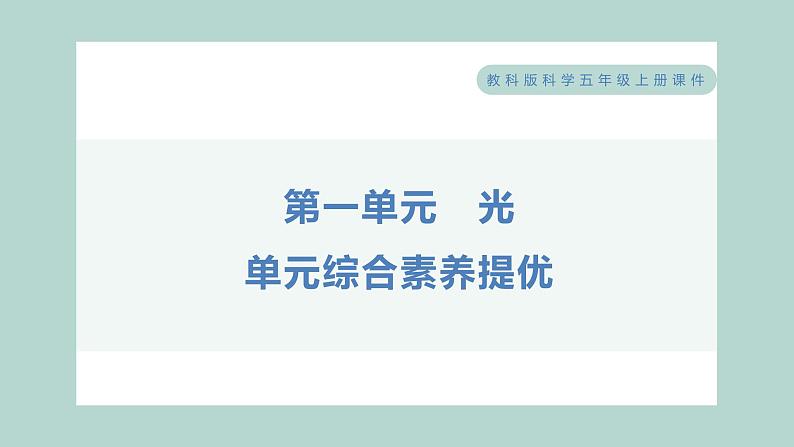 第一单元 光 综合素养提优 习题课件 五年级上册科学教科版01