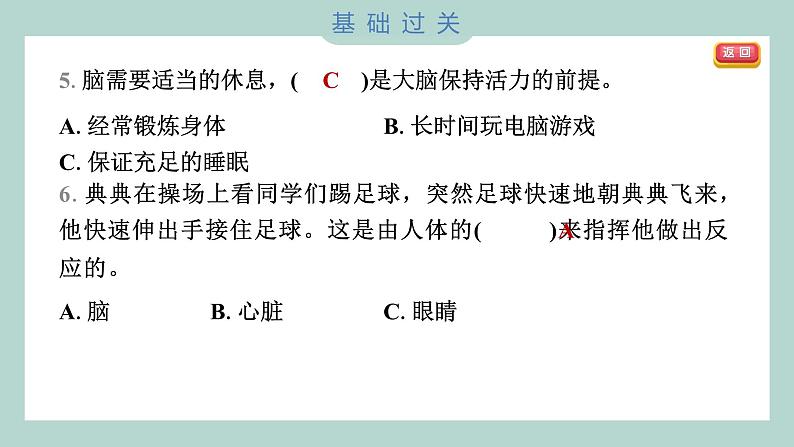 4.4 身体的“总指挥” 习题课件 五年级上册科学教科版05