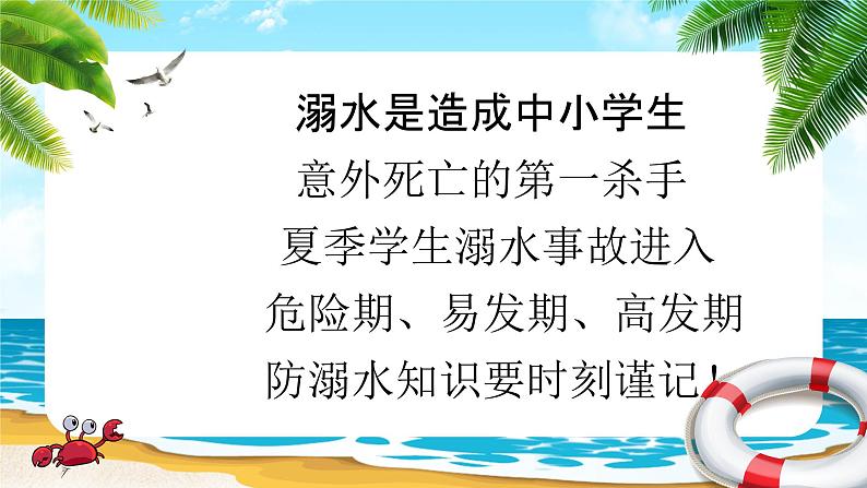 卡通防溺水安全知识教育主题班会PPT模板02