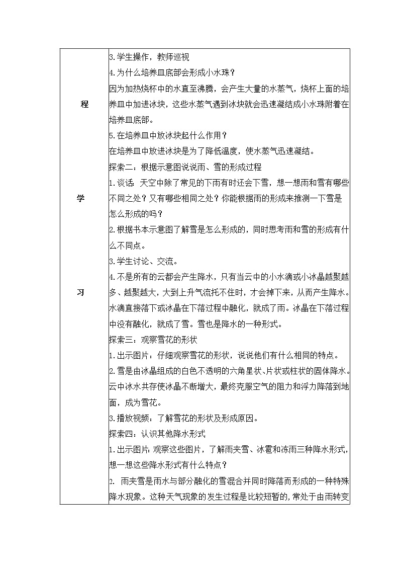 苏教版科学五年级上册15《雨和雪》教案第2页