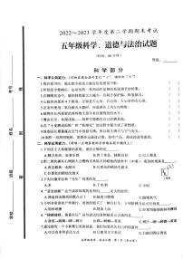 山东省枣庄市滕州市2022-2023年度下学期五年级科学期末测试