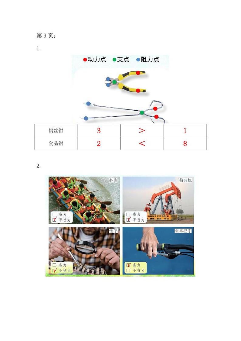 六年级粤教版科学上册学生活动手册第二三单元答案第3页
