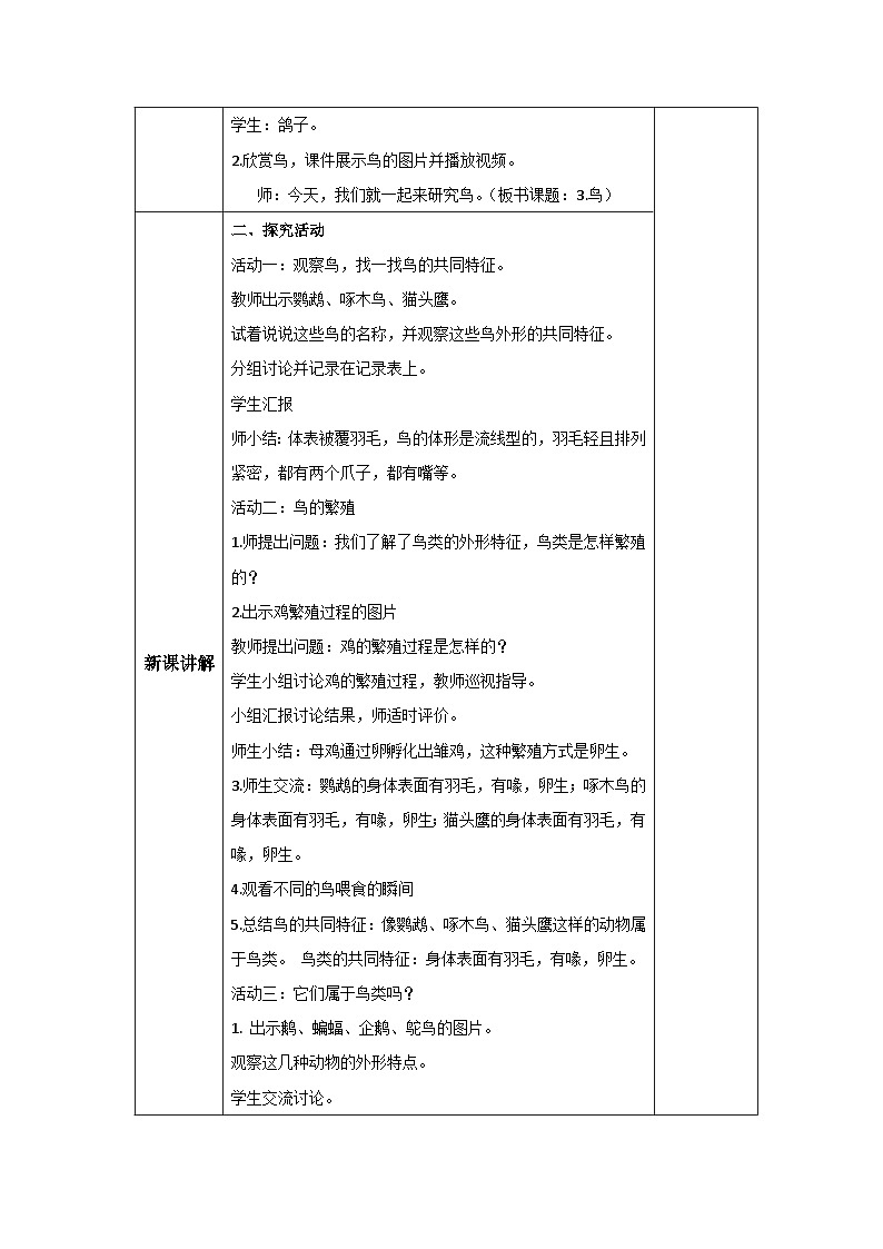 青岛版科学四年级上册 1.3鸟 课件PPT+教案+视频素材02
