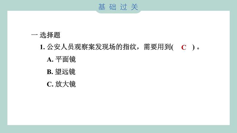 1.1 放大镜（习题课件+知识点梳理）教科版六年级科学上册02