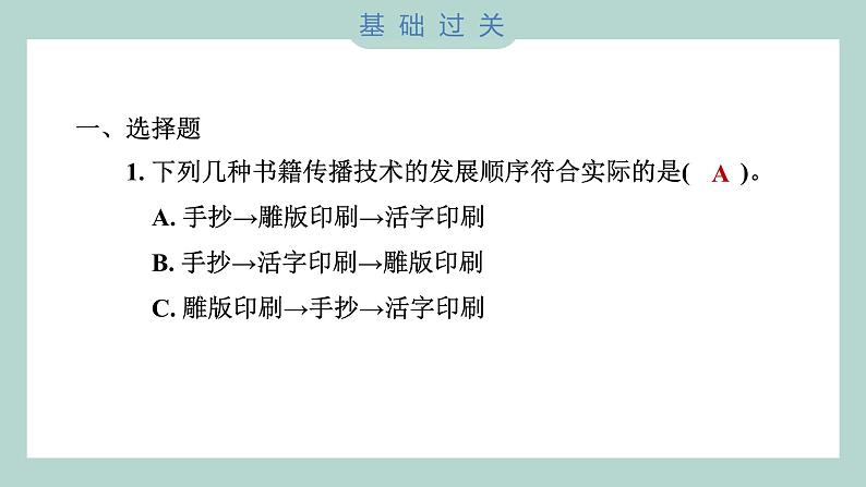 3.6 推动社会发展的印刷术（习题课件+知识点梳理）教科版六年级科学上册02
