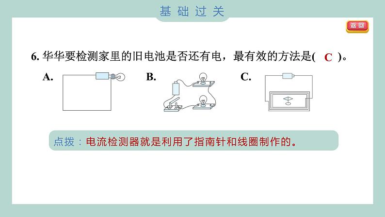 4.3 电和磁（习题课件+知识点梳理）教科版六年级科学上册07