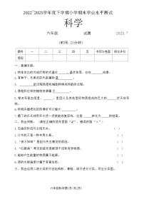 山东省临沂市兰山区2022_2023学年六年级科学下学期期末学业水平测试试题