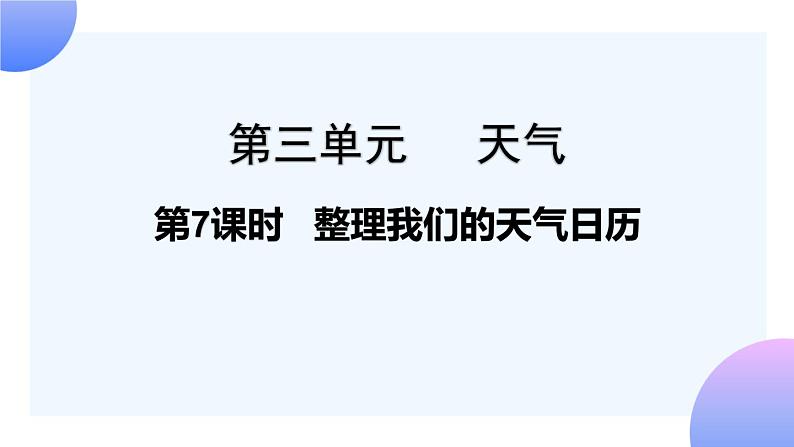 第7课时 整理我们的天气日历 课件第1页