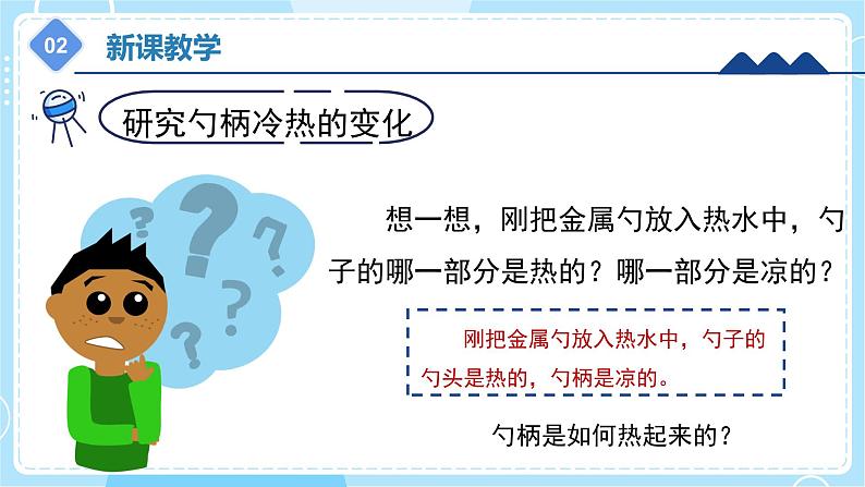【冀人版】五上科学 5.18《勺柄是怎么变热的》课件+实验视频07