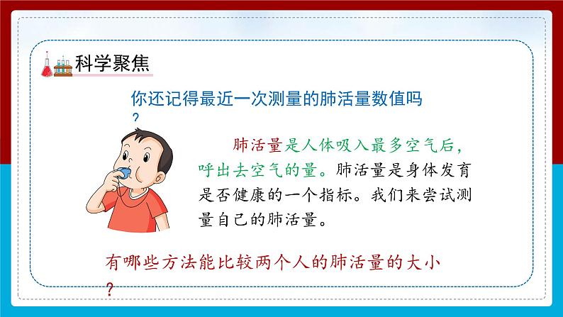 【新】教科版科学四年级上册第2单元3.测量肺活量PPT课件+习题+教学设计+视频素材06