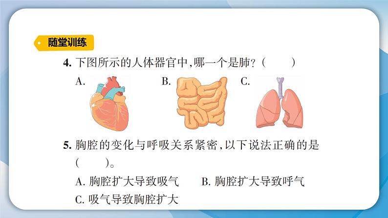 【新】教科版科学四年级上册第2单元1.感受我们的呼吸习题课件PPT06