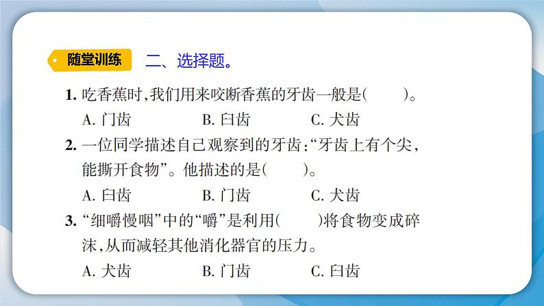 【新】教科版科学四年级上册第2单元7.食物在口腔里的变化习题课件PPT第5页