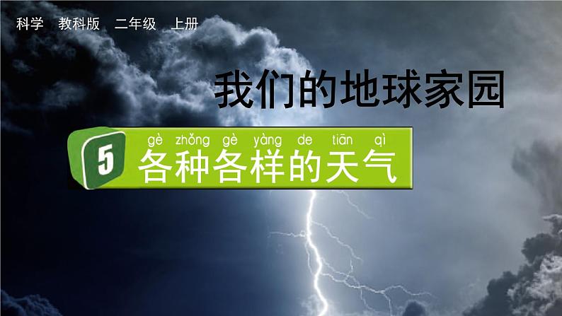 教科版科学二年级上册第一单元 我们的地球家园 5 各种各样的天气课件+素材01