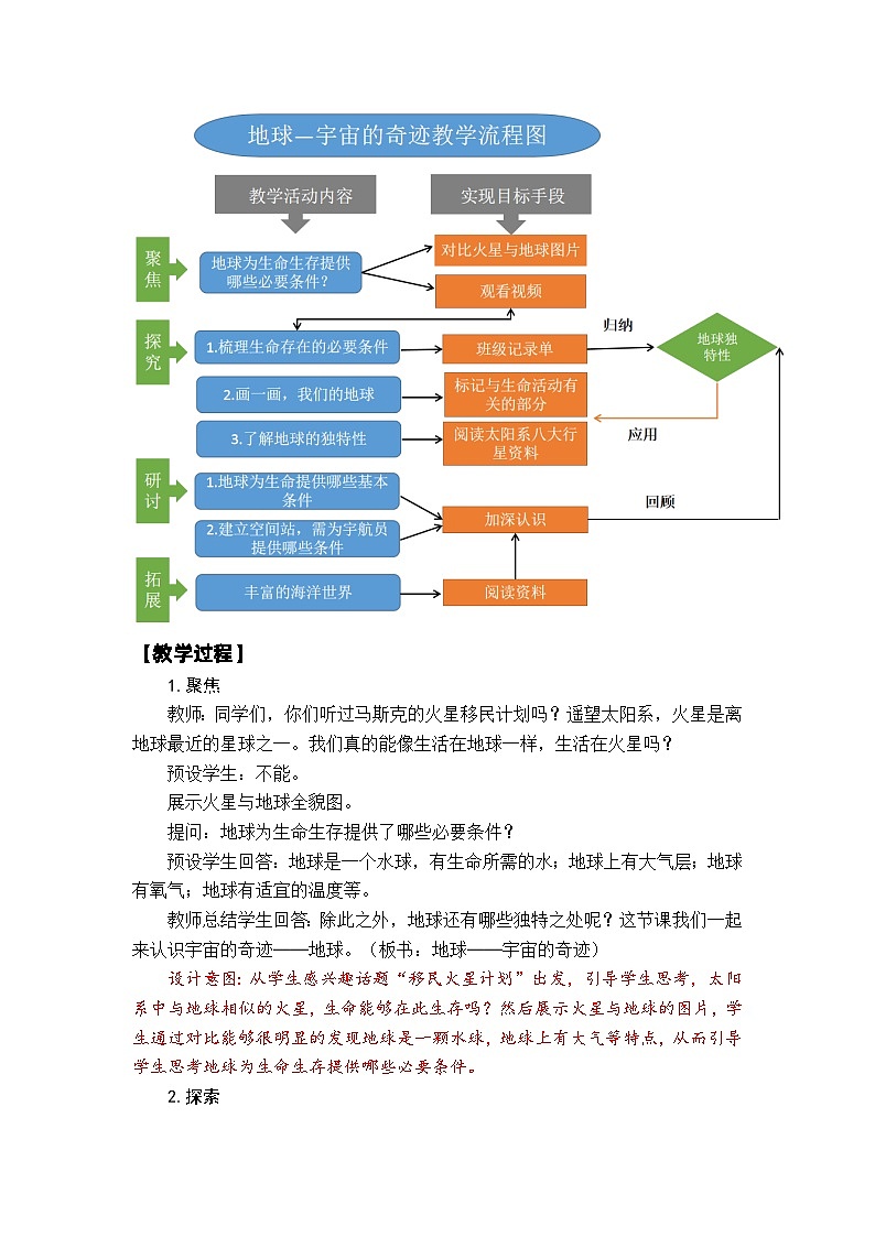 【新】教科版科学五年级下册第3单元教学设计3.1地球-宇宙的奇迹03