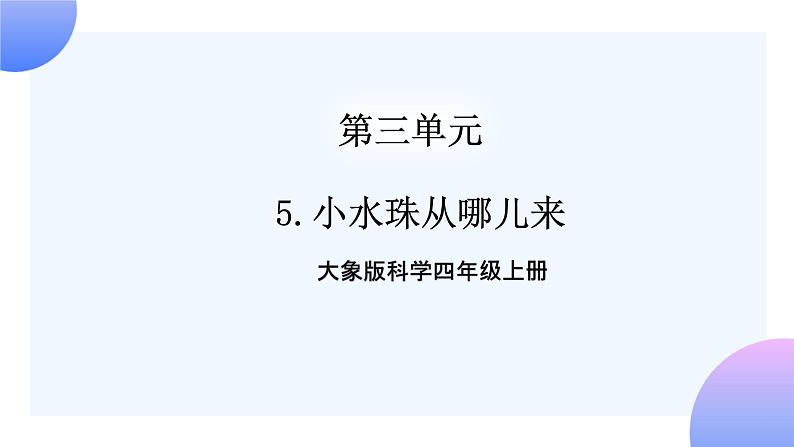 大象版科学四年级上册3.5小水珠从哪儿来 课件+教案+课件练习01