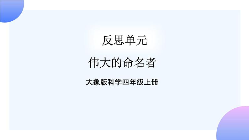 大象版科学四年级上册反思单元：伟大的命名者 课件+教案+课件练习+素材01