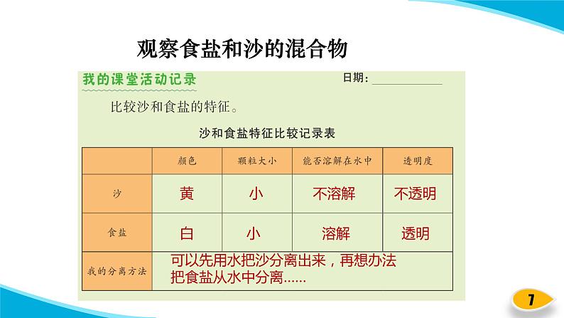 【新】教科版科学三年级上册第1单元7.混合与分离PPT课件5第7页