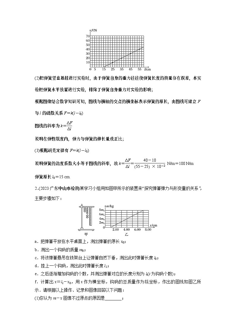 物理第二章微专题15实验：探究弹簧弹力与形变量的关系02