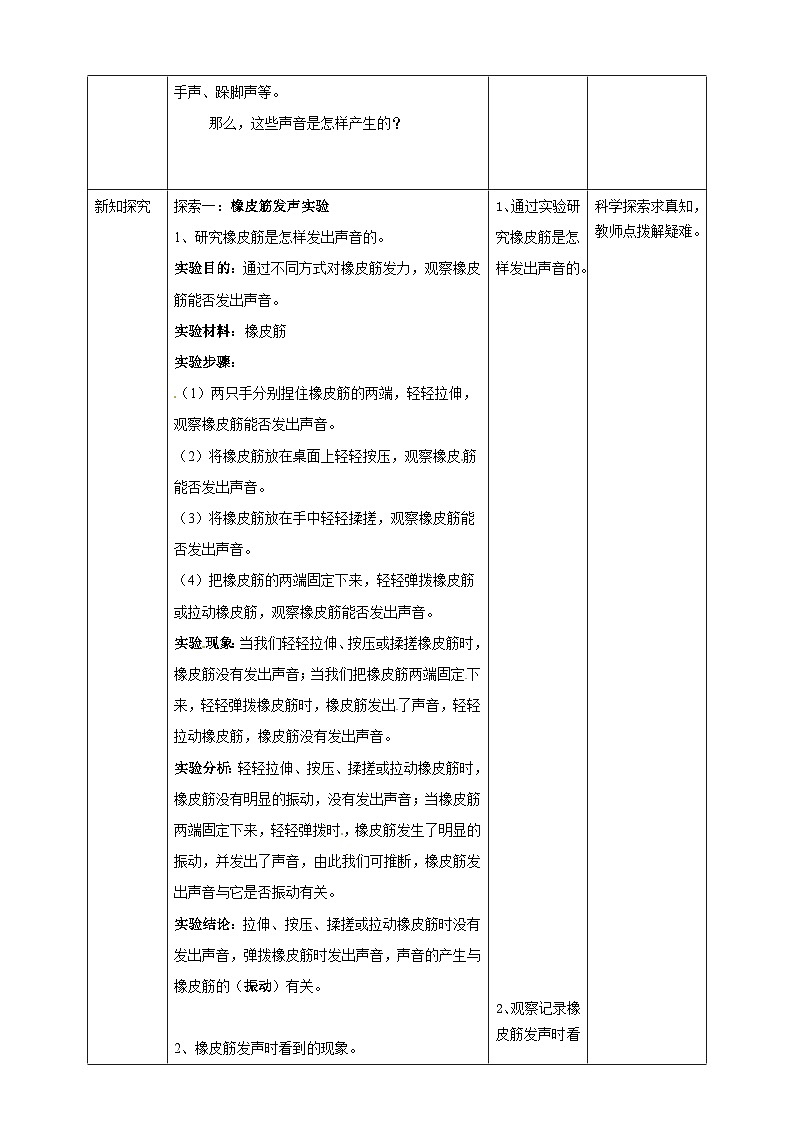 1.2《声音是怎样产生的 》教案（新教科版科学四年级上册）02
