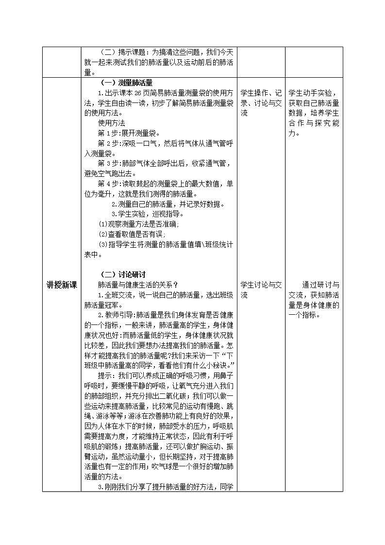 【核心素养目标】教科版小学科学四年级上册2.3《测量肺活量》 课件+教案(含教学反思)02
