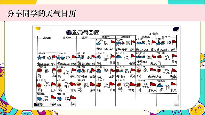 【核心素养】3.7《整理我们的天气日历》课件PPT+教学详案03