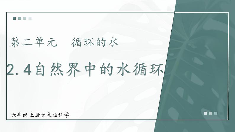 大象版科学六年级上册 2.4 自然界中的水循环 教学课件01