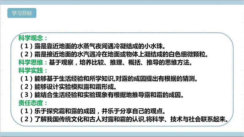 【核心素养】人教鄂教版科学六上 3.9《露和霜》课件+教案+分层练习（含答案）02