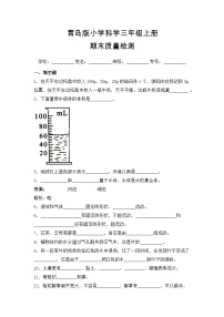 青岛版（六三制）科学三年级上册 期末质量检测 B卷(含答案解析)