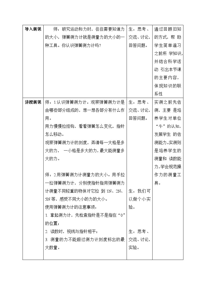【核心素养目标】教科版小学科学四年级上册第三单元第3.4课时《弹簧测力计》课件+教案+同步练习（含答案和教学反思）02