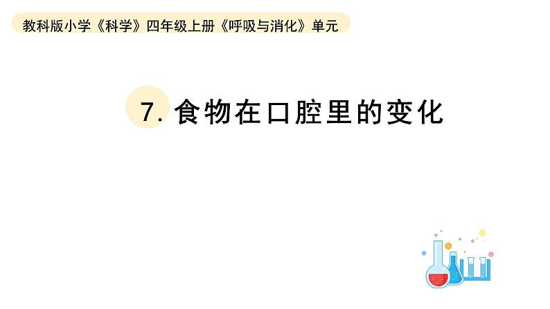 小学科学教科版四年级上册第二单元7食物在口腔里的变化教学课件（2023秋新课标版）第1页