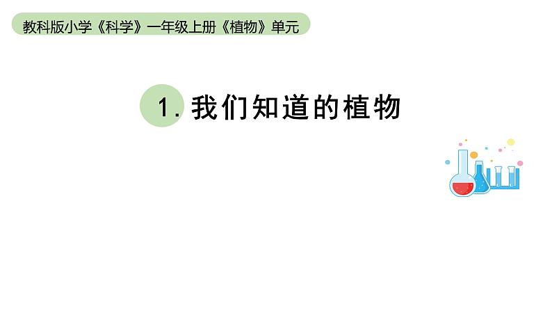 小学科学教科版一年级上册第一单元1《我们知道的植物》教学课件（2023秋新课标版）01