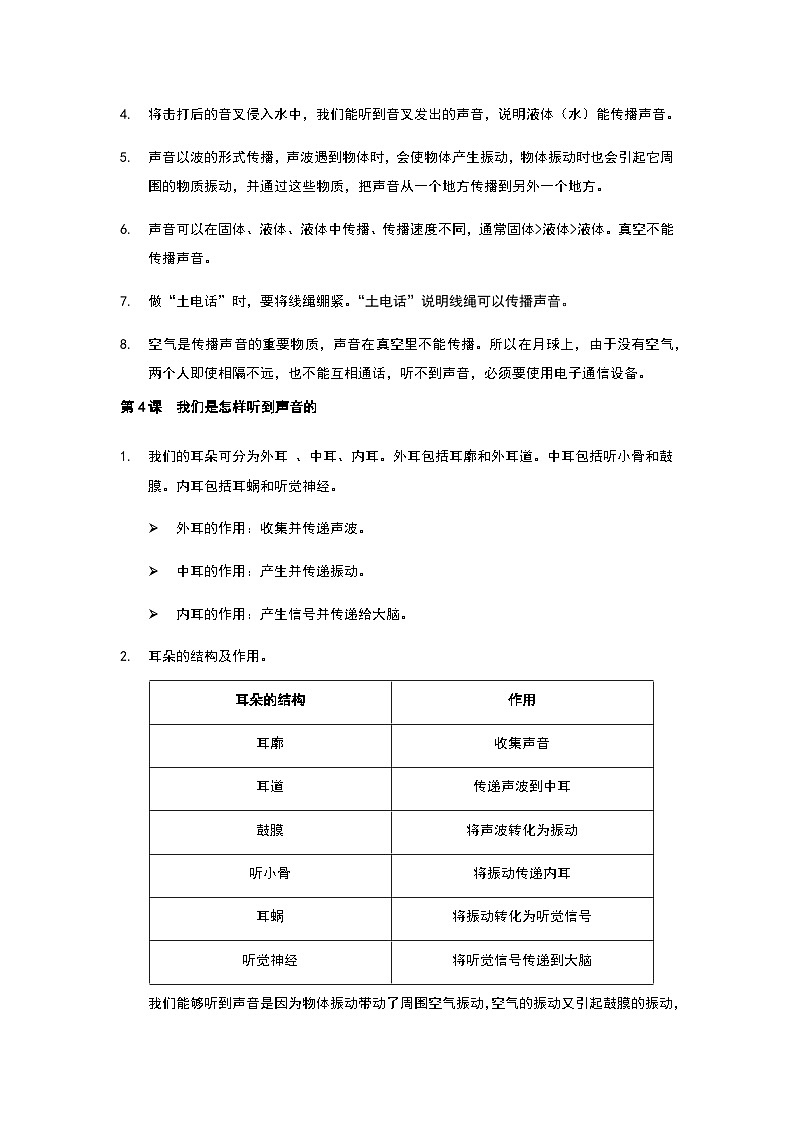 知识总结（素材）四年级上册科学教科版第2页
