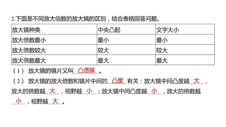 1.1 放大镜（习题课件）六年级上册科学教科版04