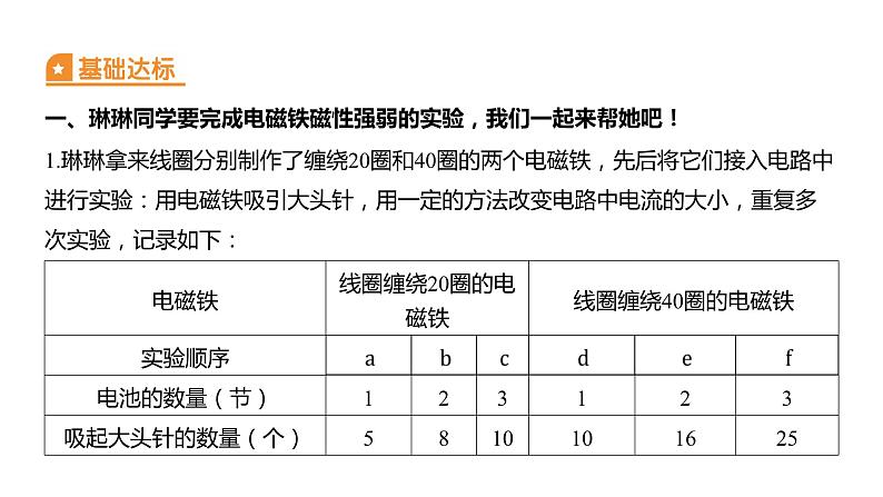 4.5 电磁铁（习题课件）六年级上册科学教科版02