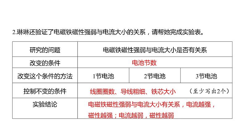 4.5 电磁铁（习题课件）六年级上册科学教科版04