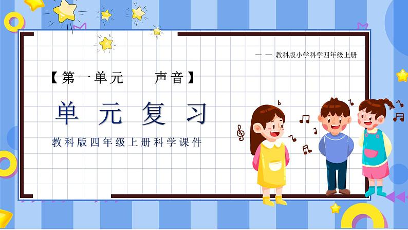 教科版(2017)科学四年级上册第一单元《声音》复习课件第1页