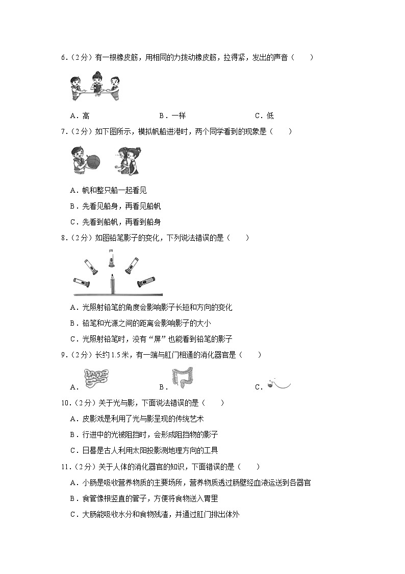 湖南省株洲市芦淞区2022-2023学年四年级下学期期末科学试卷02